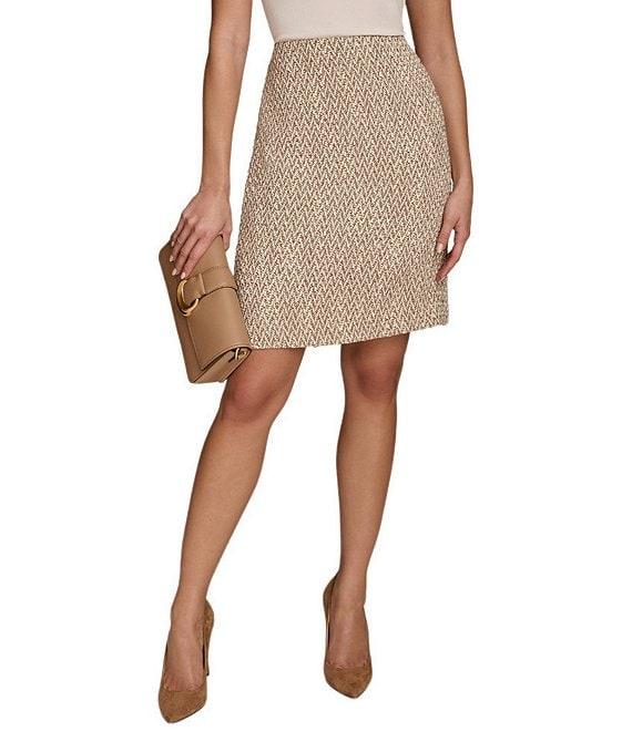 Donna Karan Knee Length Tweed Pencil Skirt Product Image