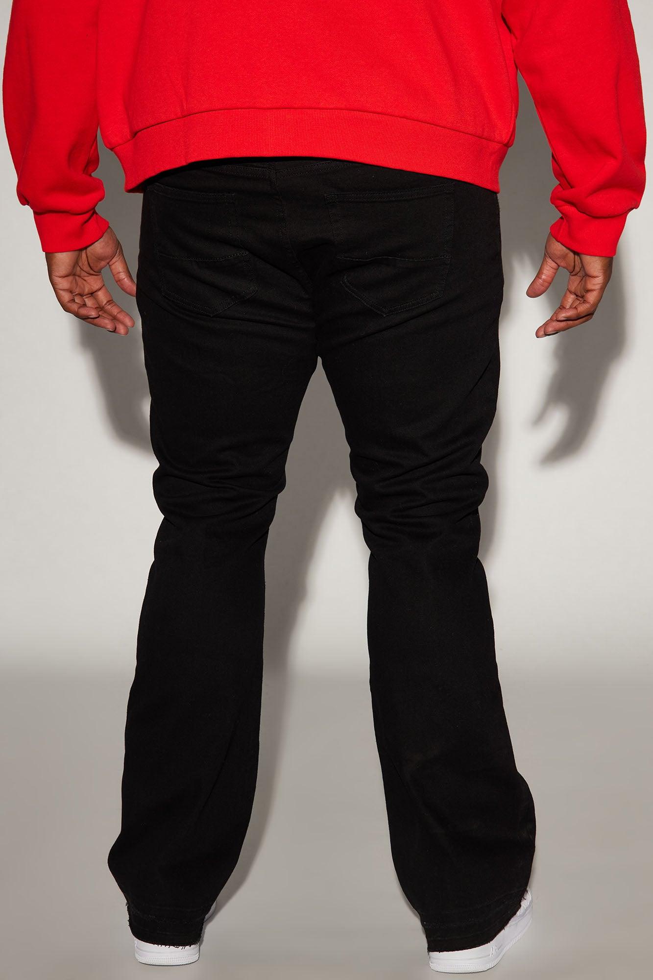 Do You Mind Stacked Skinny Flare Jeans - Black Product Image