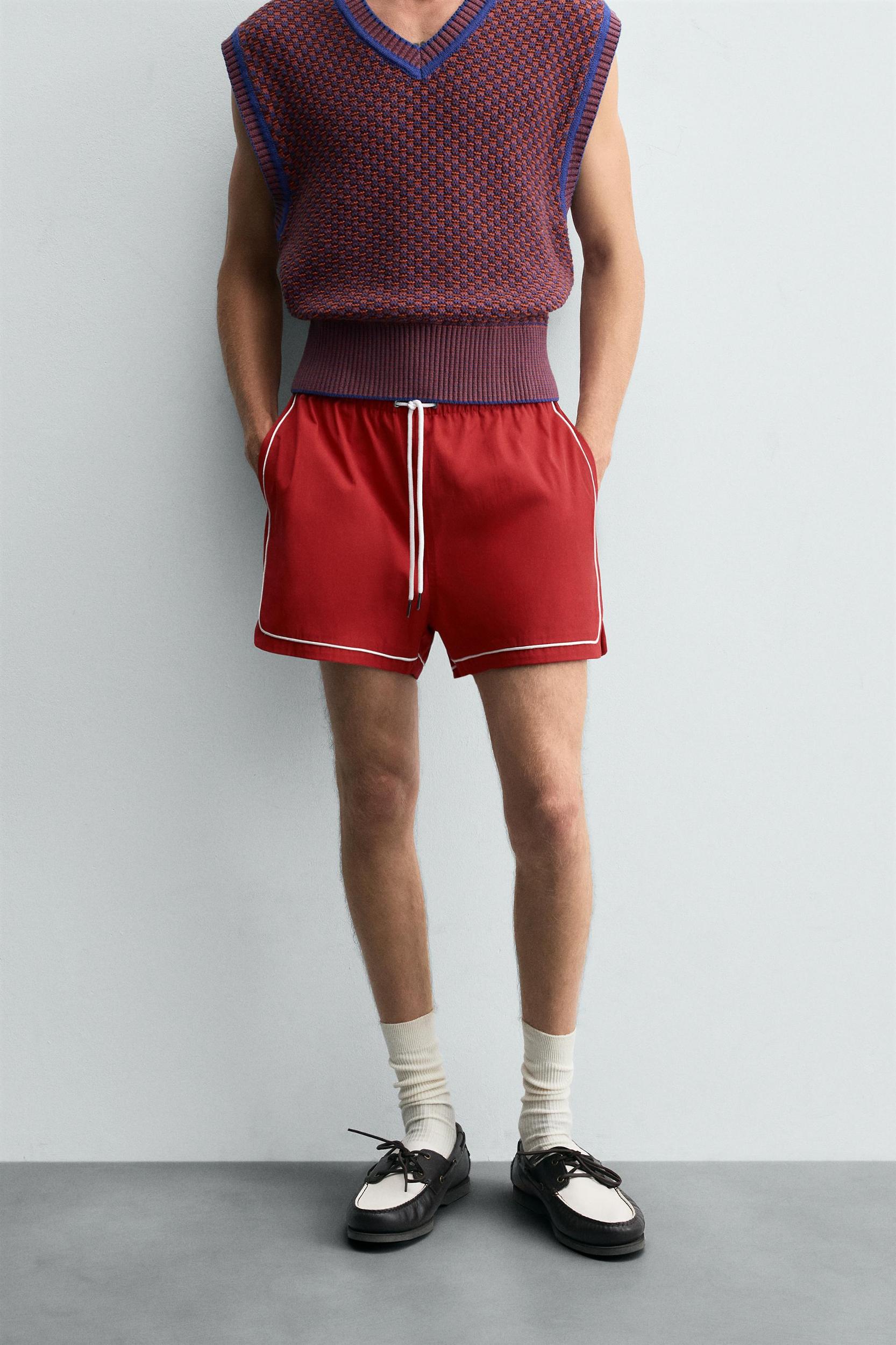CONTRAST TRIM SHORTS Product Image