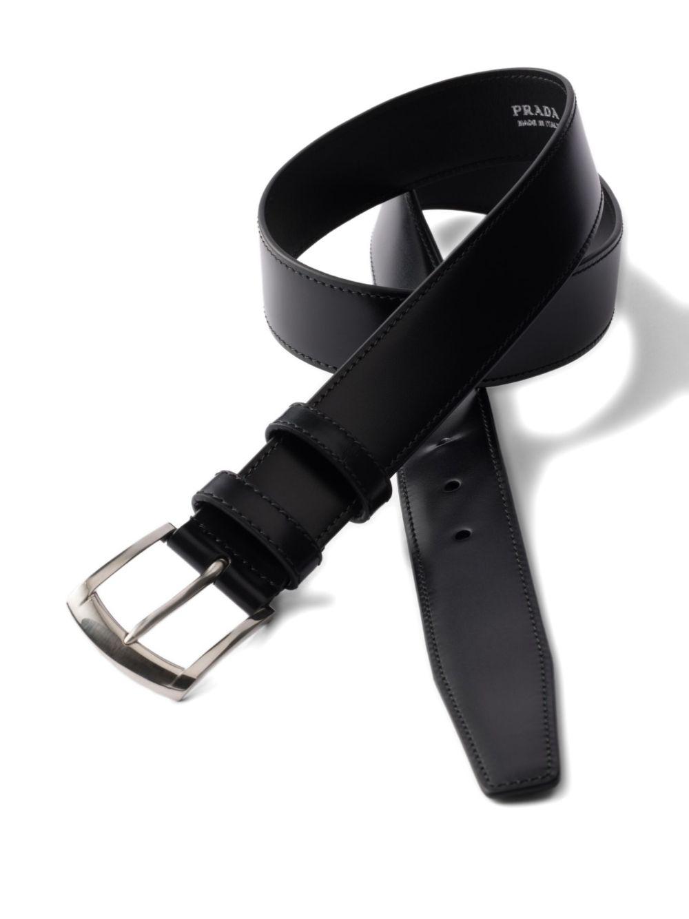 PRADA Men's Adjustable Leather Belt In Black Product Image