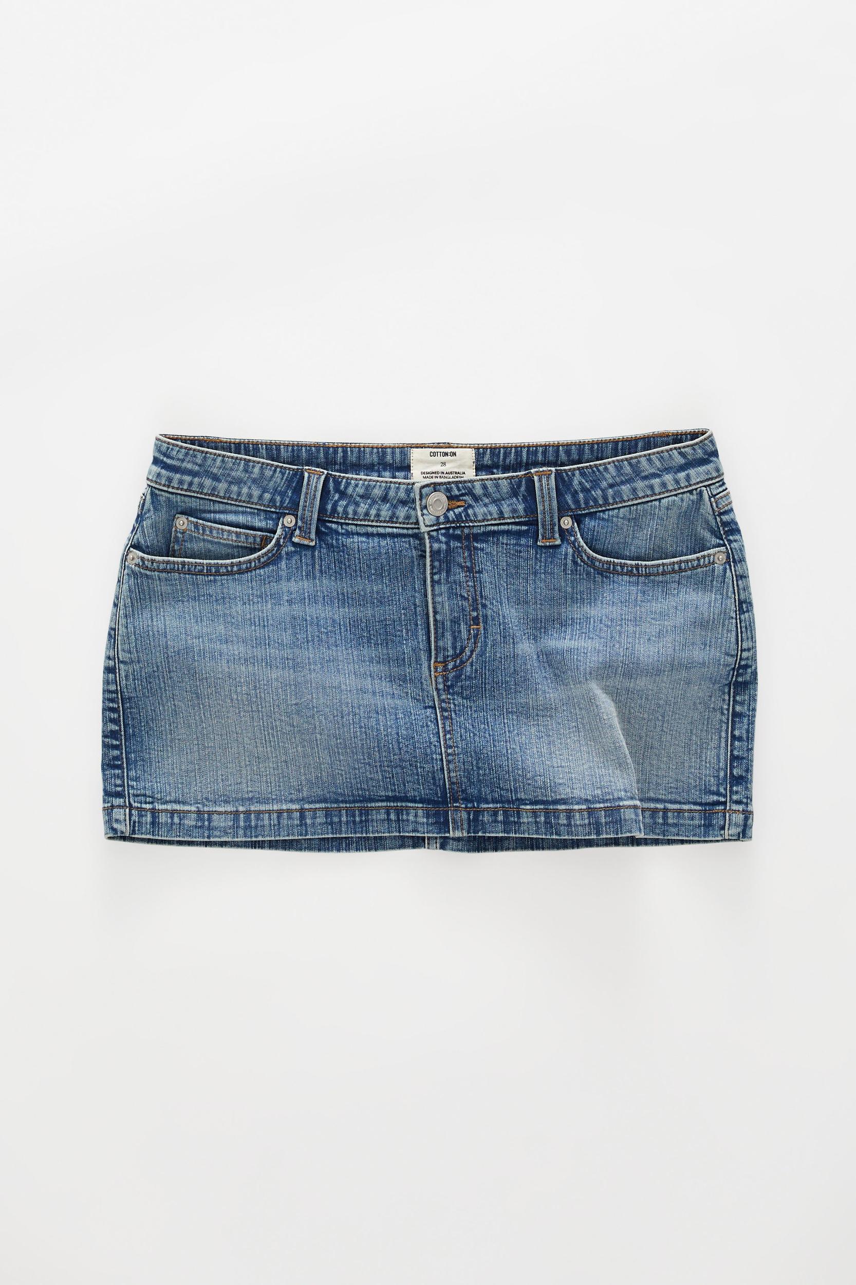 Micro Low Denim Skirt Product Image