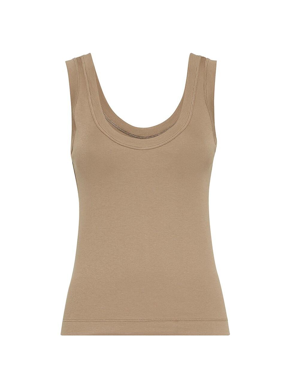 Womens Stretch Cotton Ribbed Jersey Top Product Image