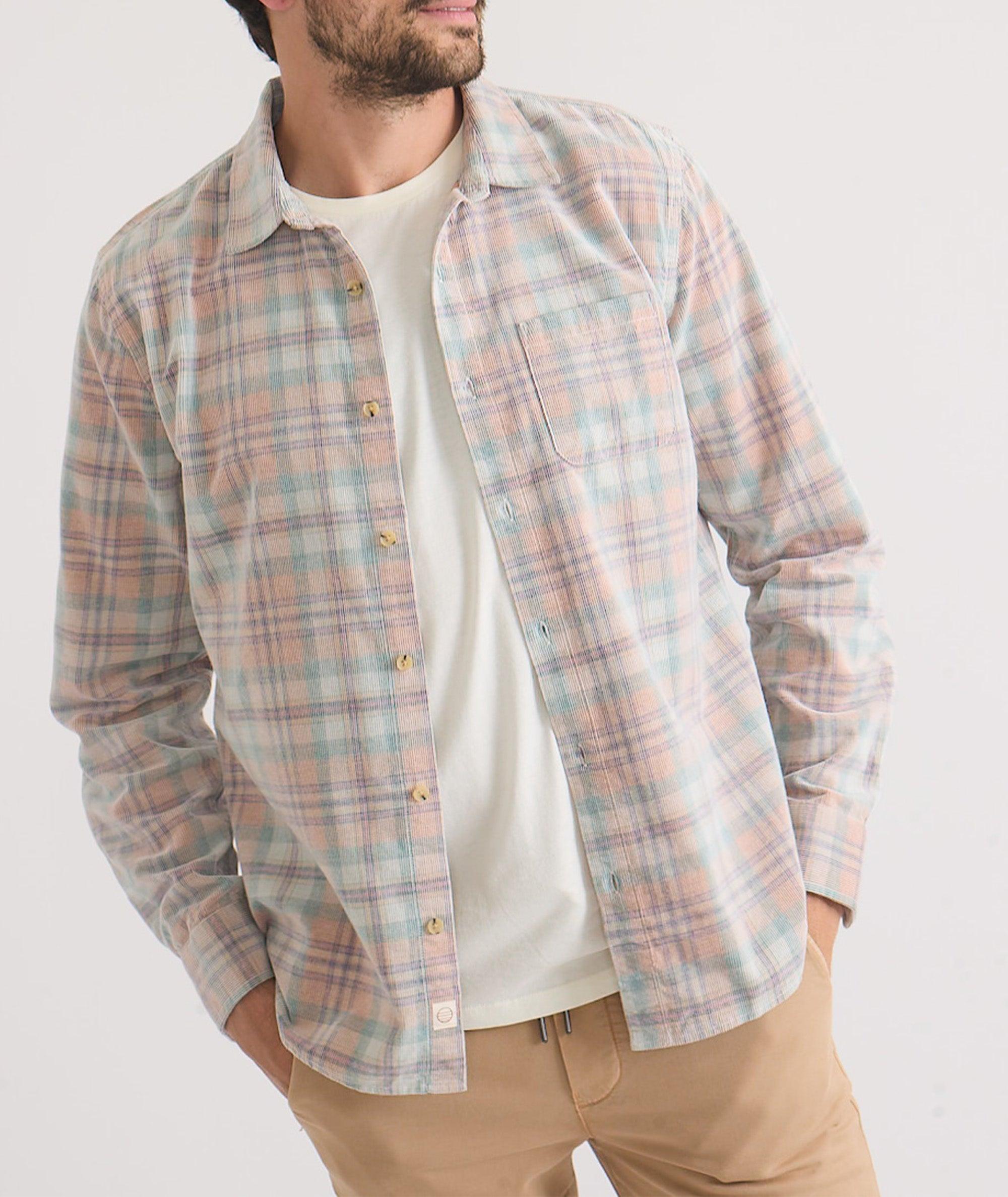 Lightweight Plaid Corduroy Shirt Product Image