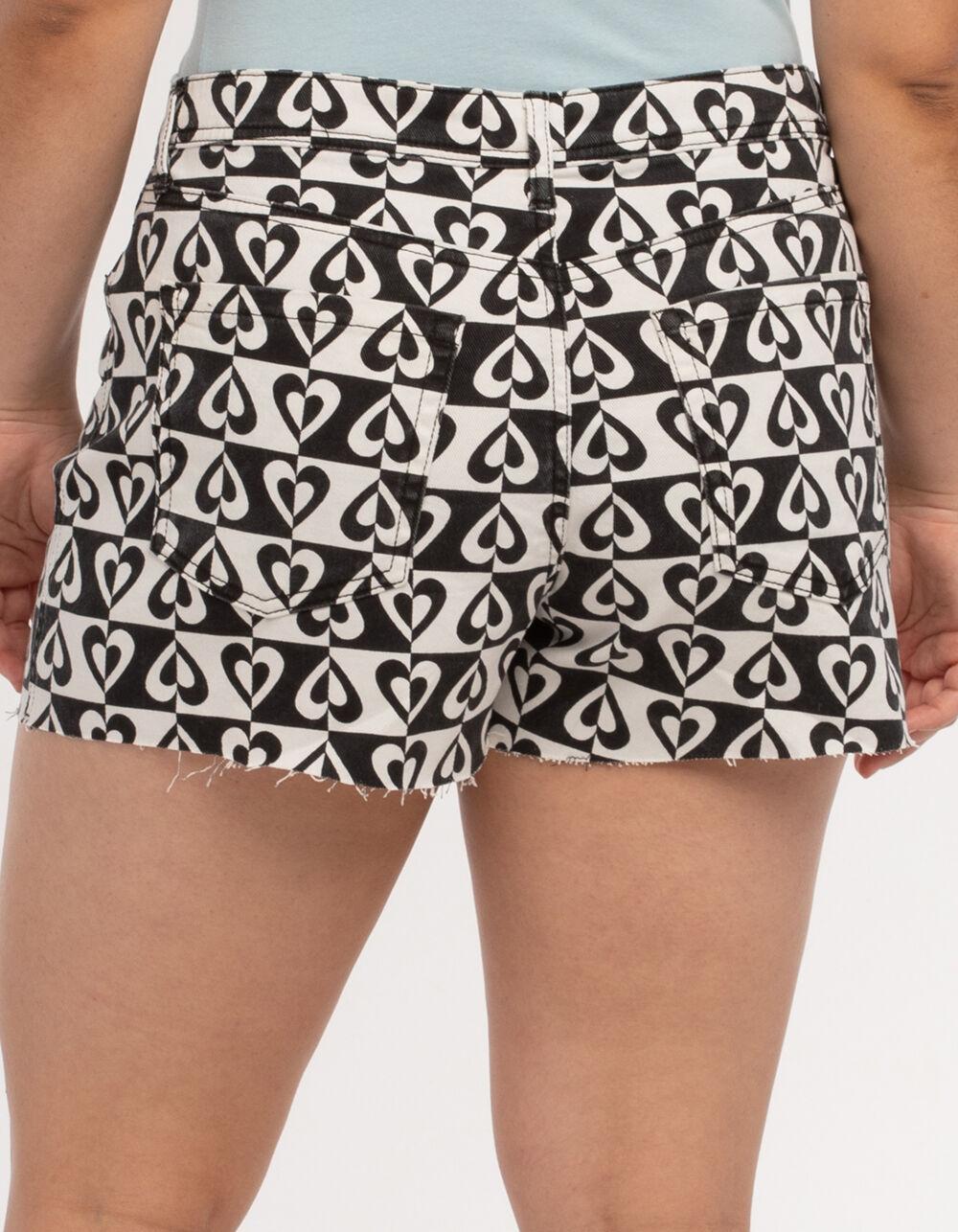 RSQ Womens Print Denim Shorts - BLK/WHT Product Image