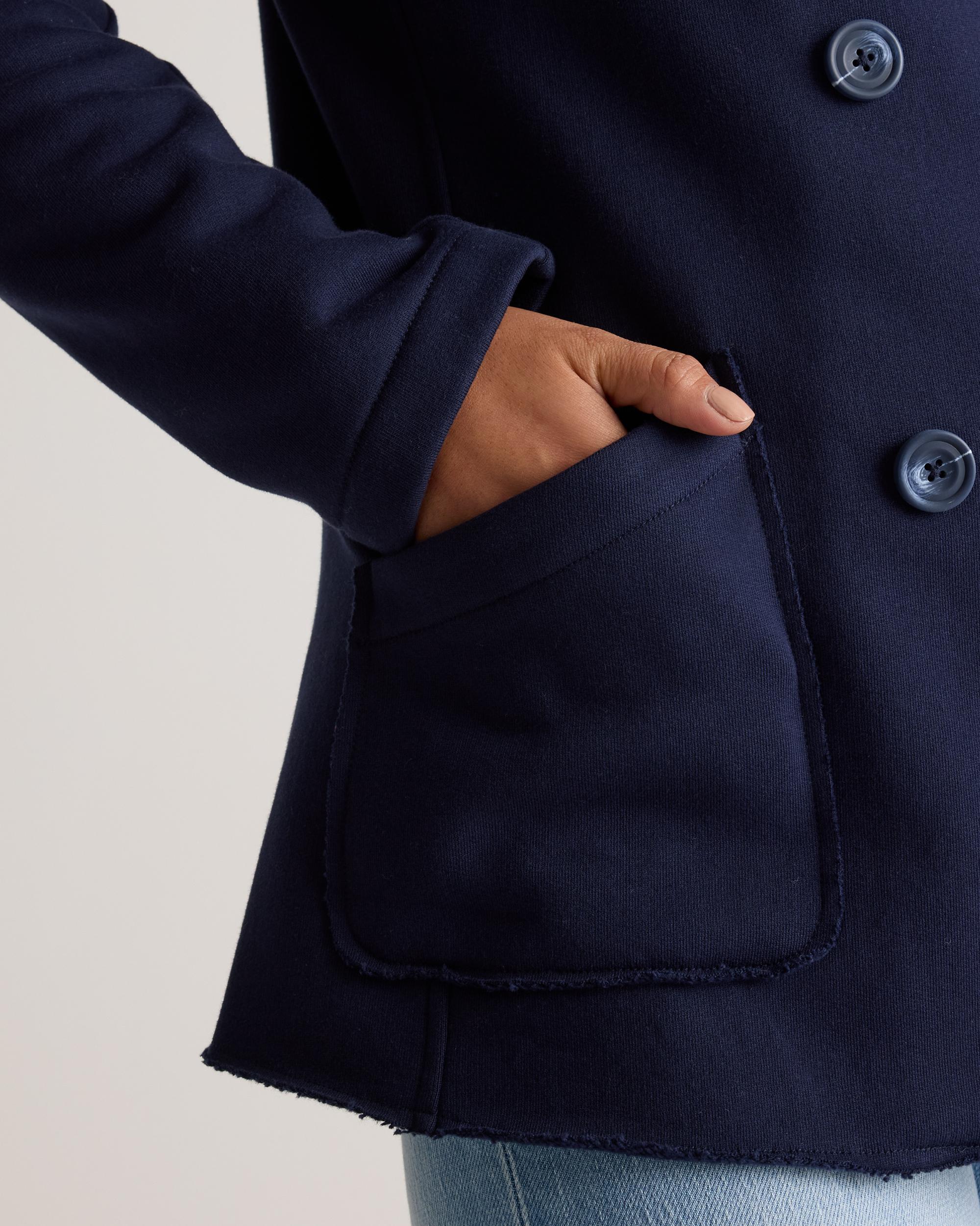 Quince | Women's French Terry Fleece Peacoat Size XL, Organic Cotton Product Image