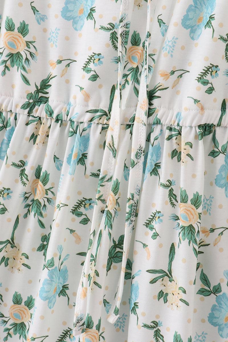 Green floral print mom dress Product Image
