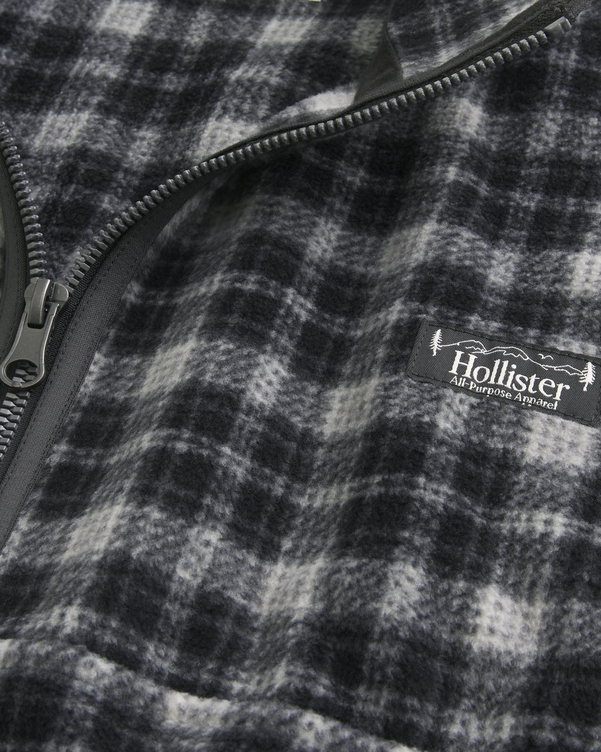 Thermal Fleece Plaid Half-Zip Sweatshirt Product Image