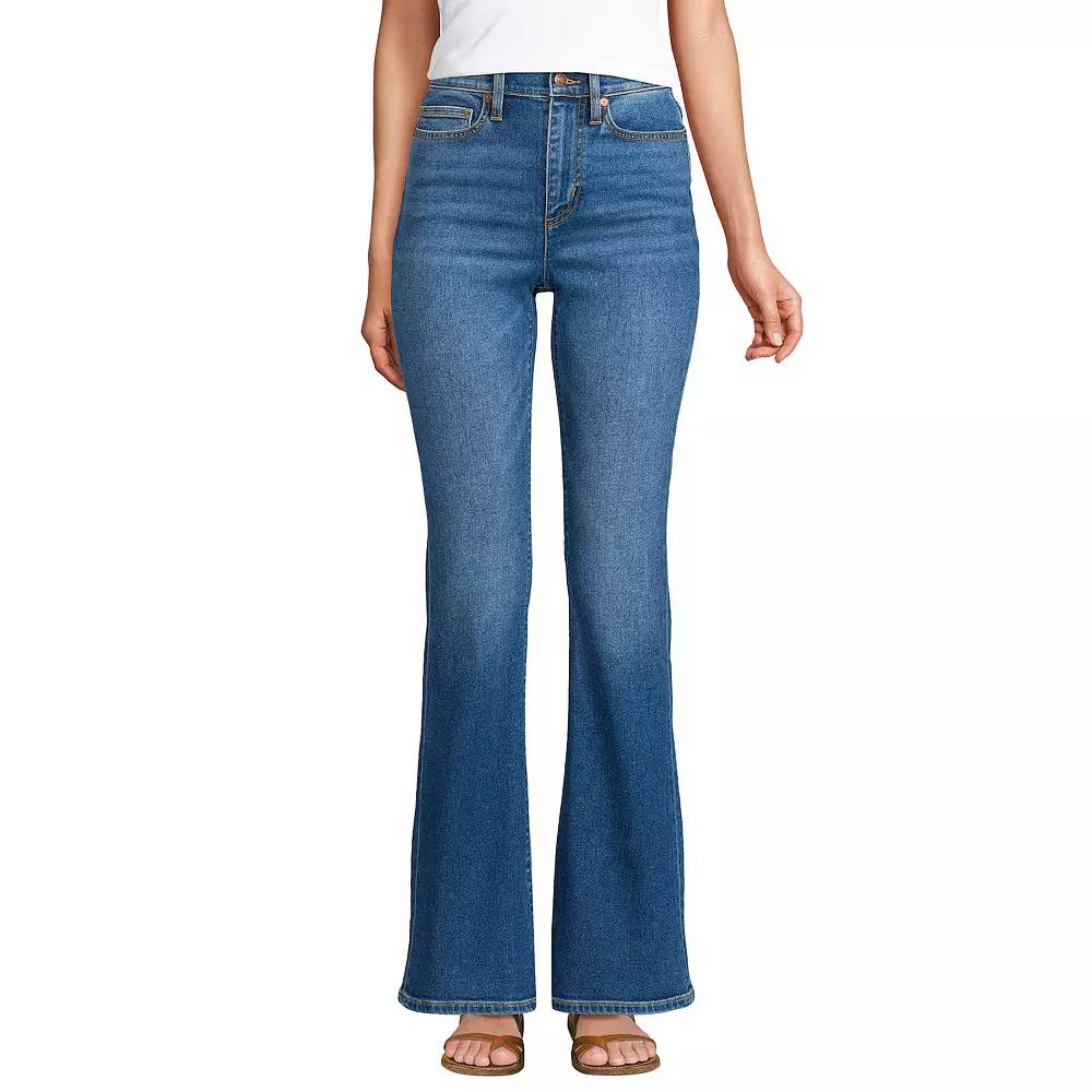 Women's Lands' End Recover Denim HR Skinny Flare Jeans,  Product Image