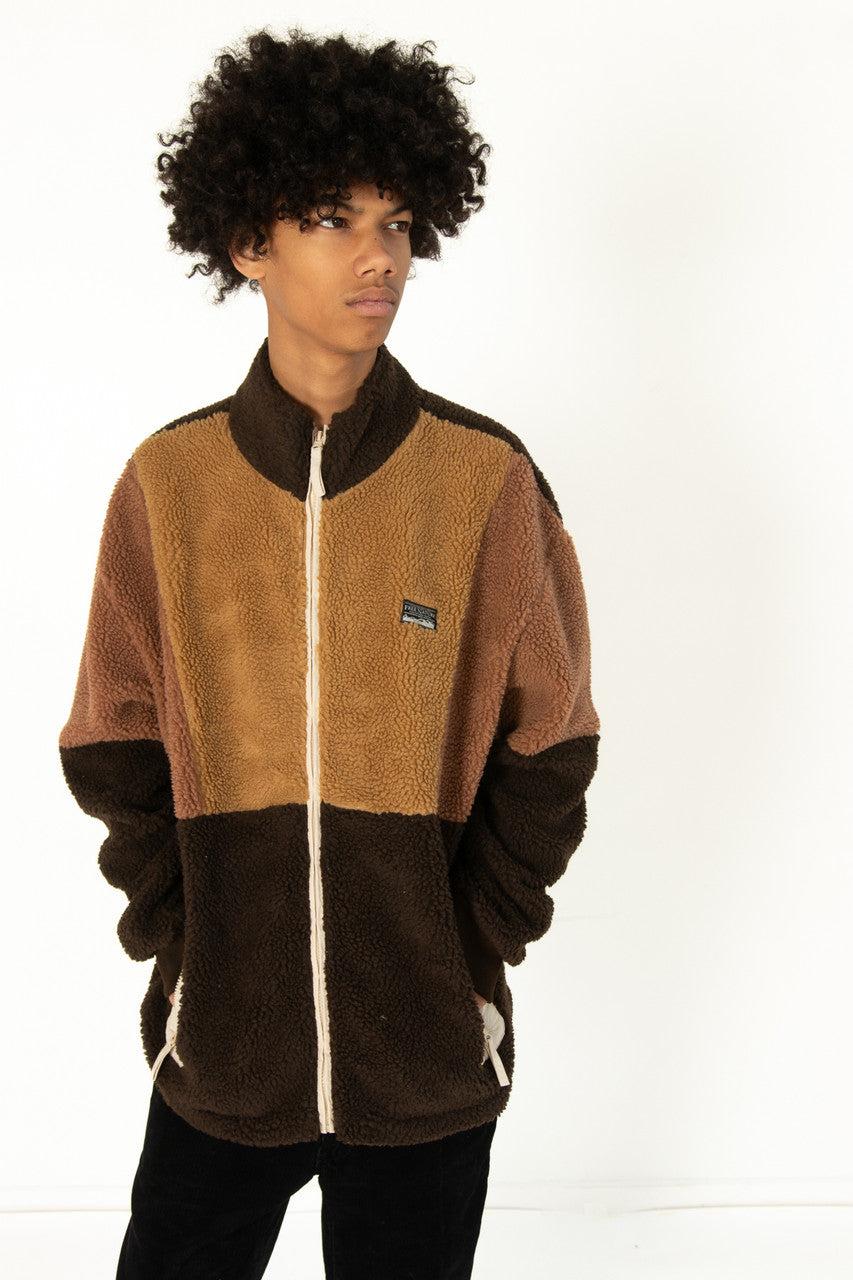 Zip Up Colorblock Sherpa Jacket Product Image