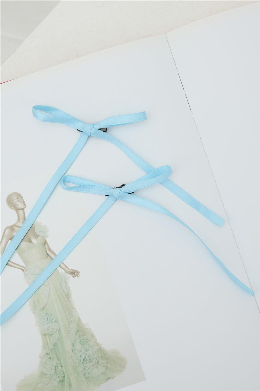 Flirty Bow Hair Clips Blue Product Image