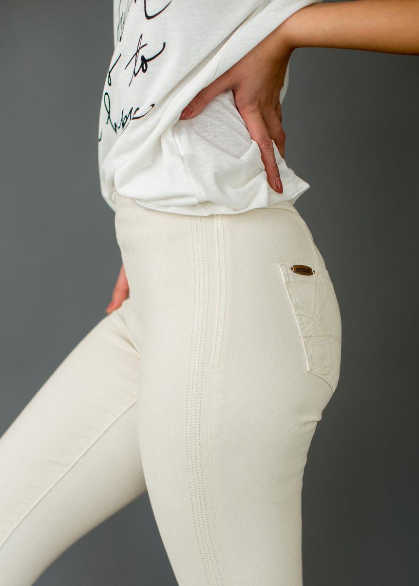 Brytny High-Waisted Denim in Ecru Female Product Image