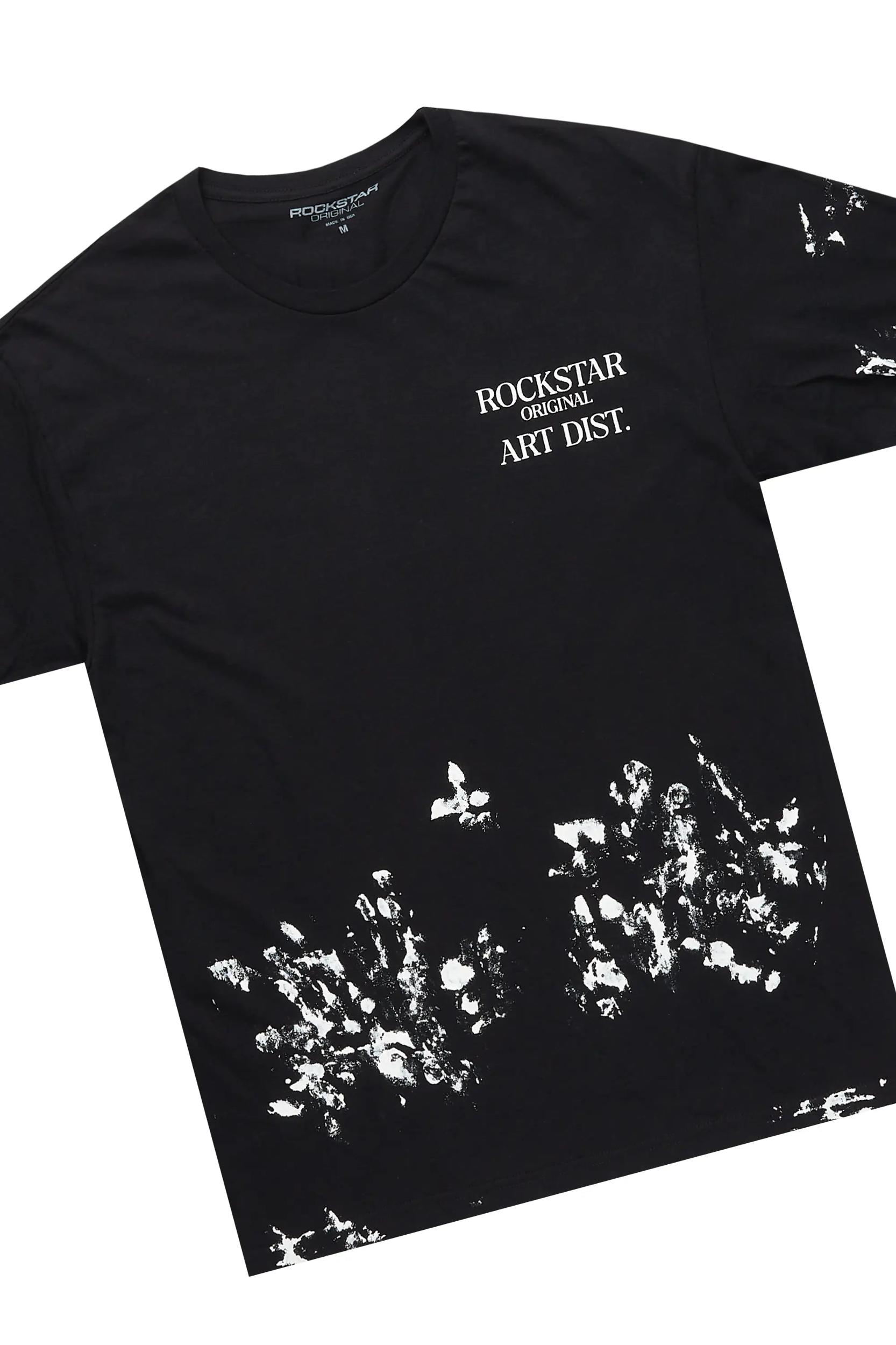 Filip Black Graphic T-Shirt Short Set Male Product Image