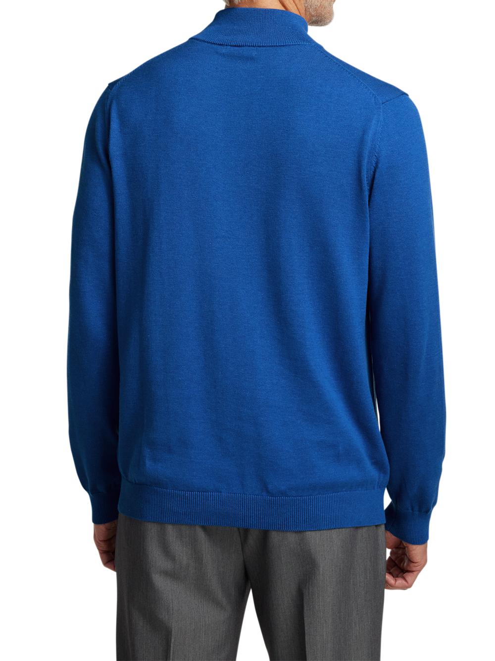 Supima Cotton Mock Neck Sweater - Blue Product Image