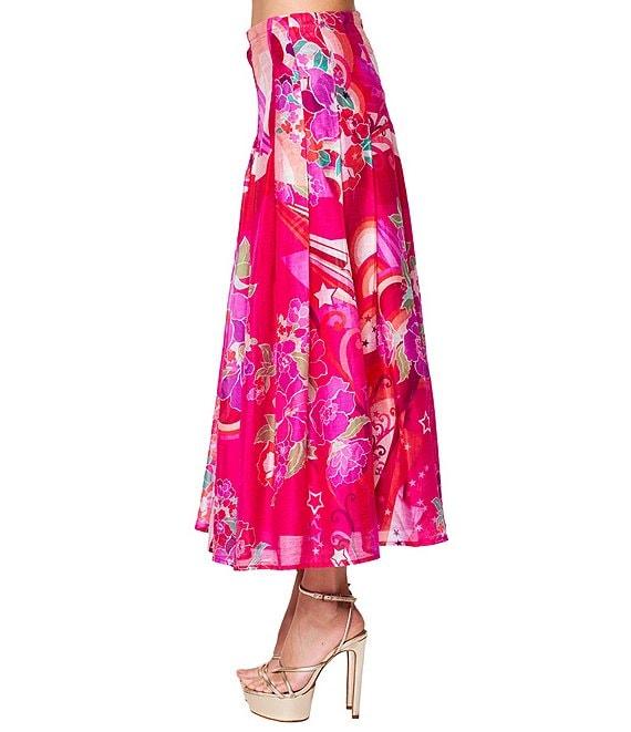 CIEBON Coordinating Pheona Floral Printed Pleated Midi Skirt Product Image