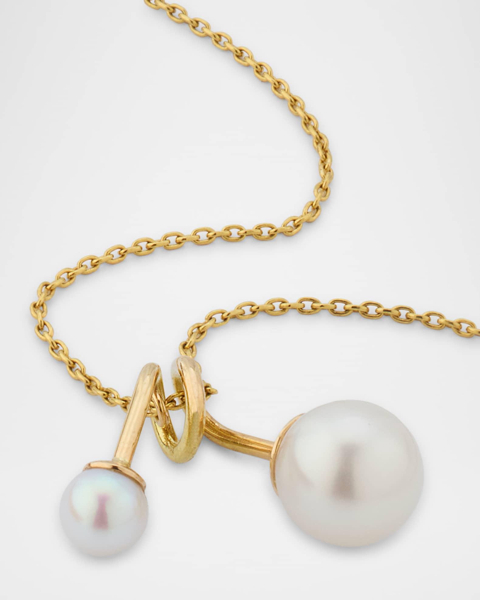 Swirl Pendant Necklace with Pearls Product Image