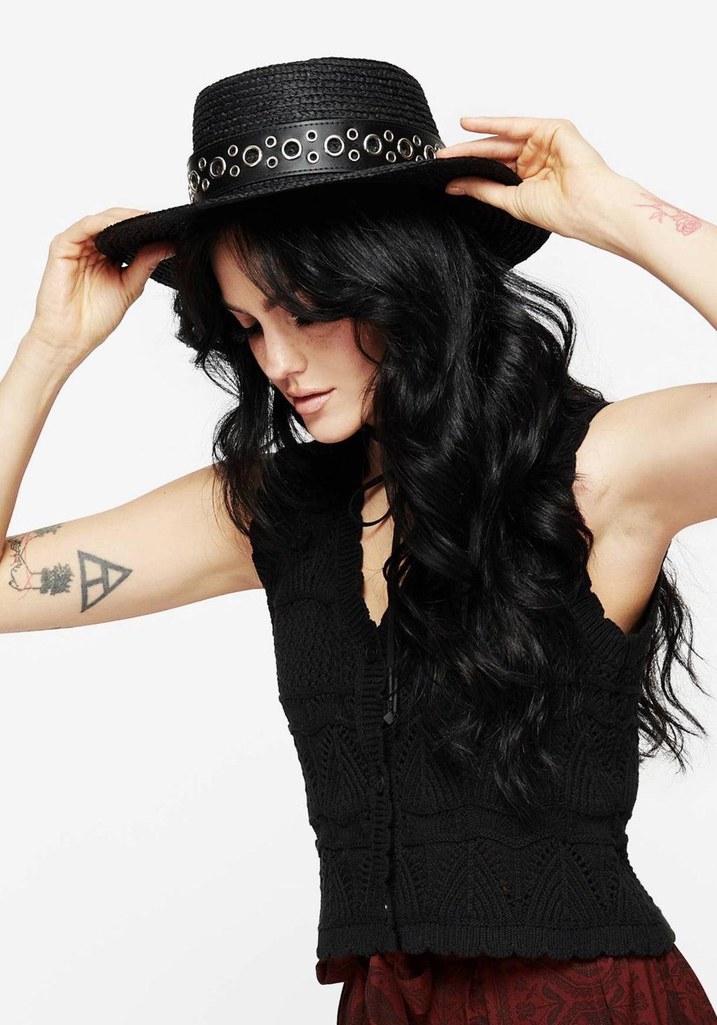 Banish Eyelet Belted Sun Hat Product Image