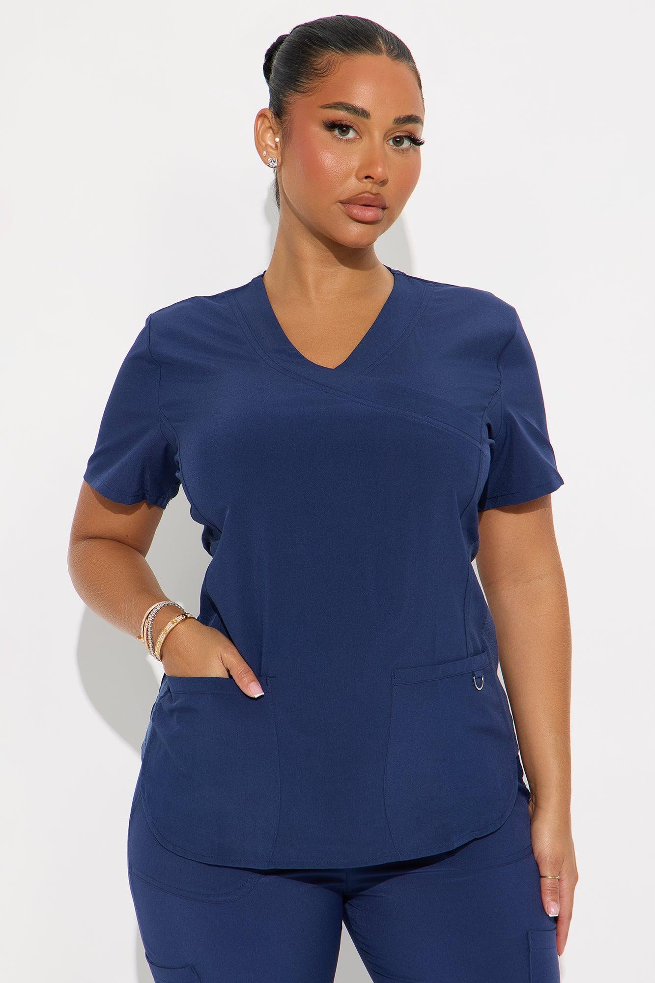 Feeling Better Stretch Scrub Uniform Jogger Set - Navy Female Product Image