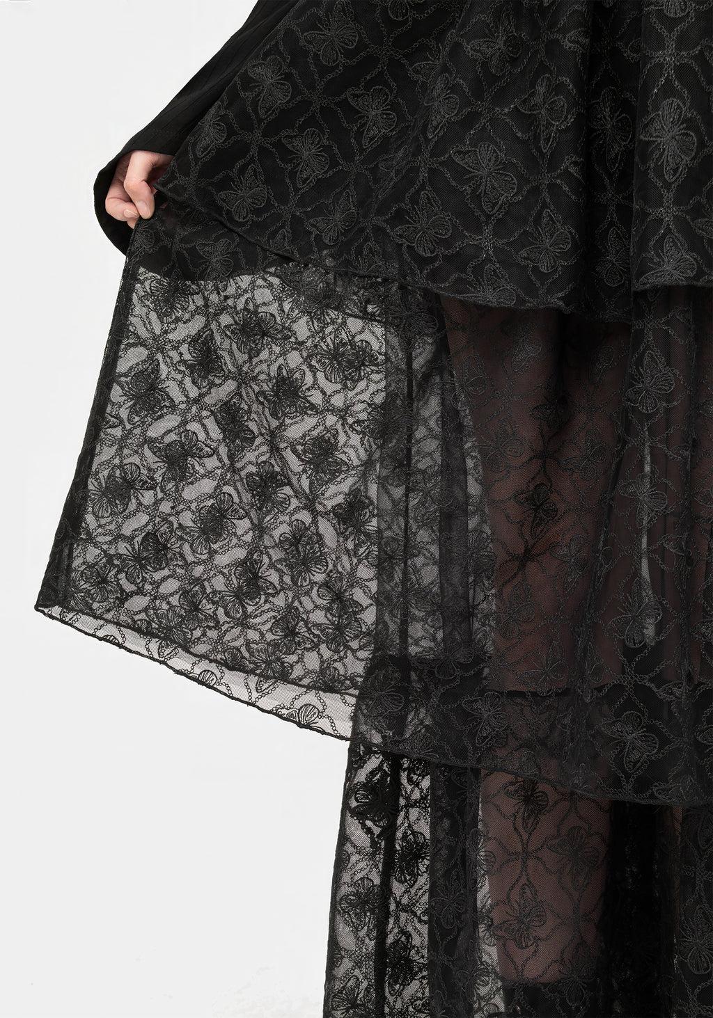 Chrysalis Butterfly Lace Tiered Maxi Skirt Product Image