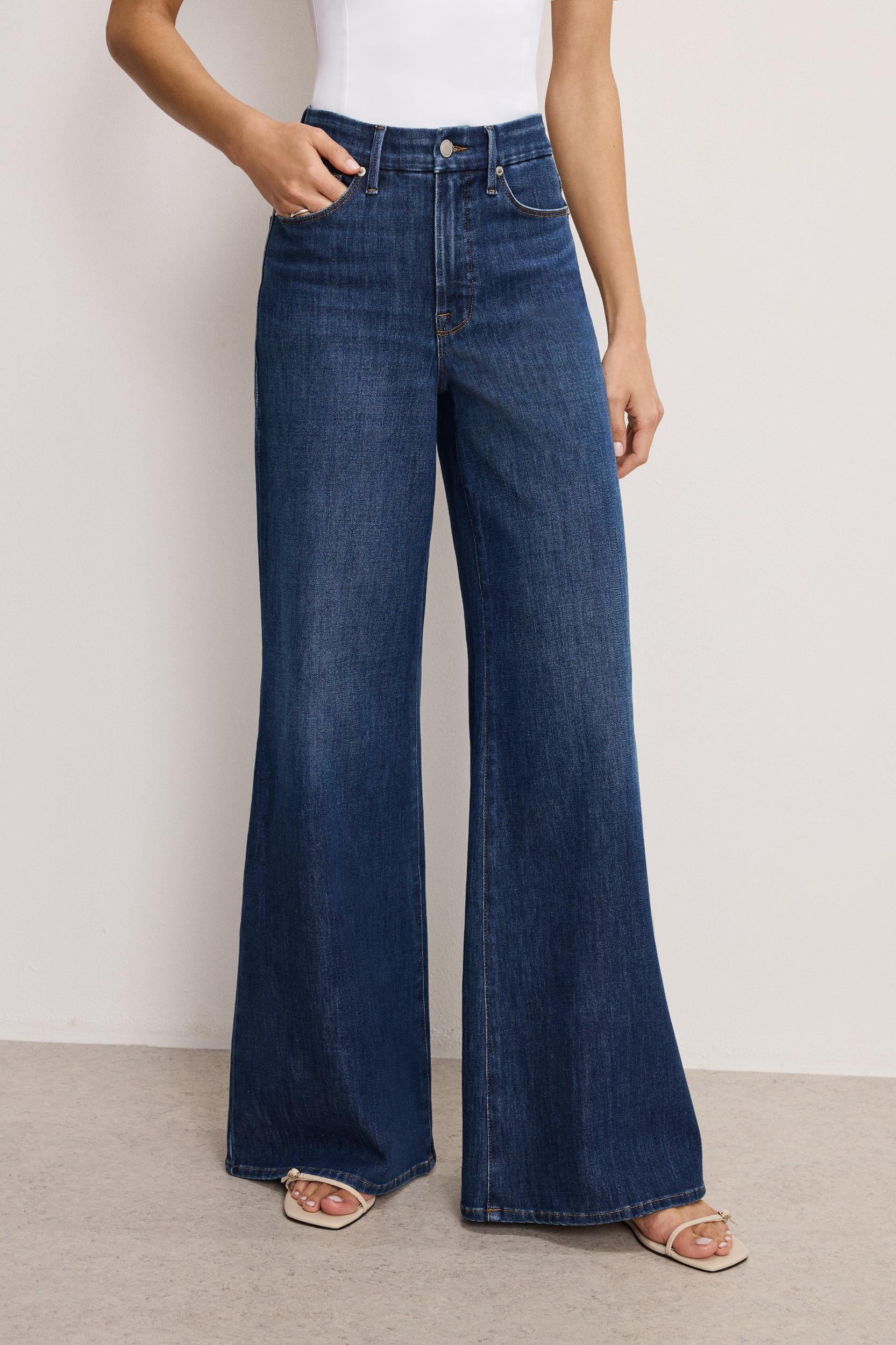 SOFT TECH GOOD WAIST PALAZZO JEANS | INDIGO977 Product Image