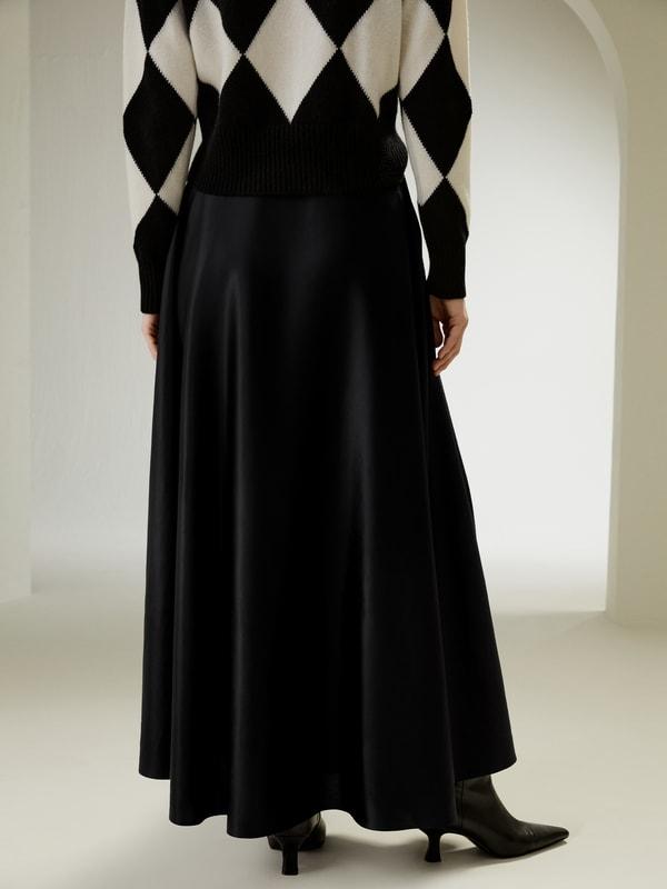 A-Line Silk Maxi Skirt Product Image