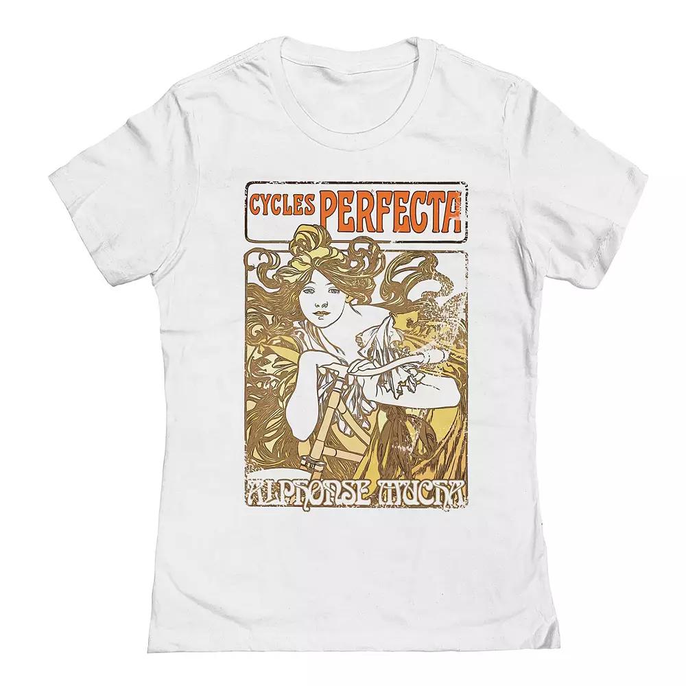 Junior's Cycles Perfecta Womens Graphic Tee, Girl's, Size: Large, White Product Image