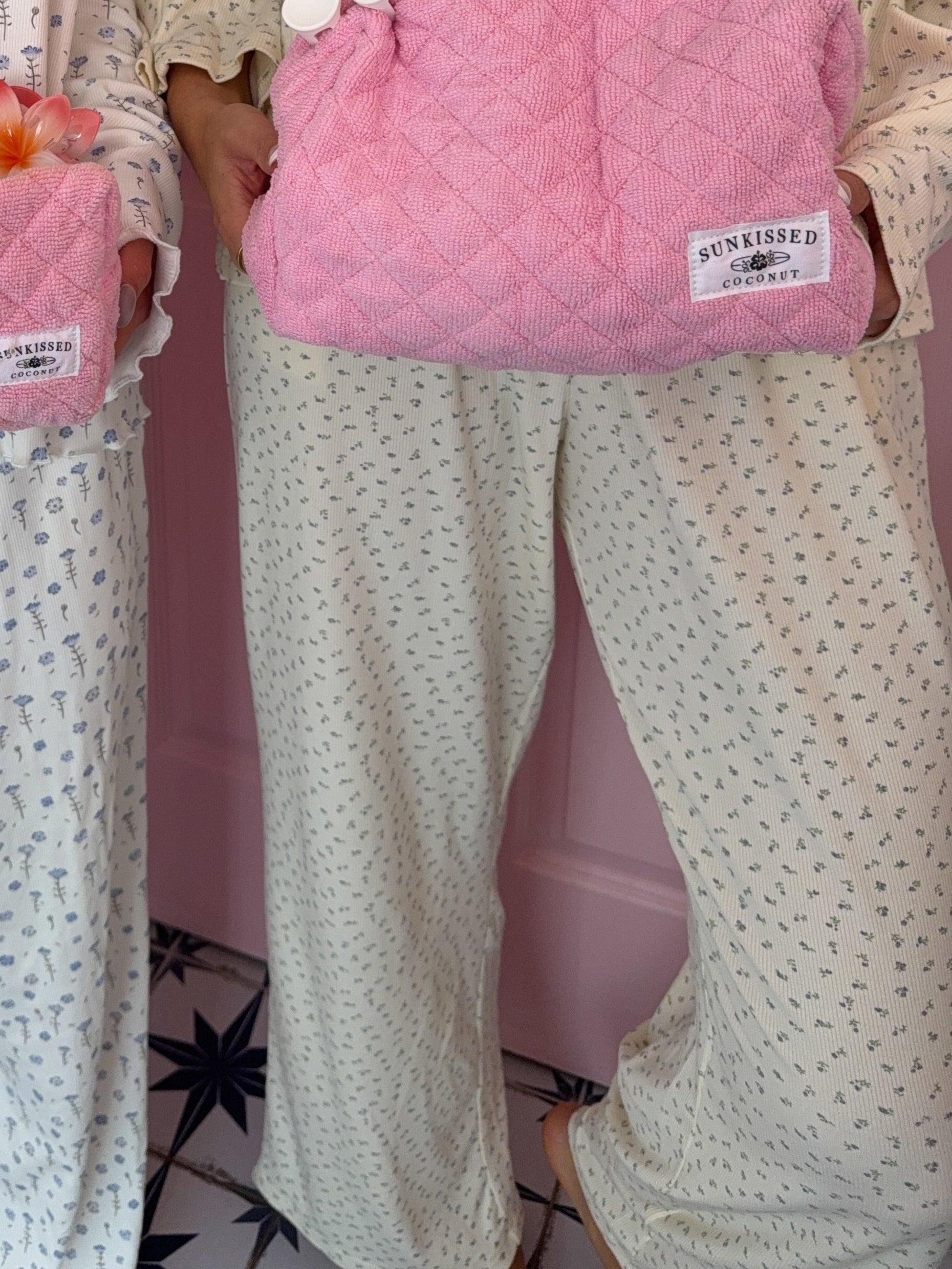 Pale Floral Pajama Pants Product Image