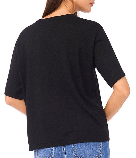 1. STATE Solid Crew Neck Pocket Short Sleeve Top Product Image