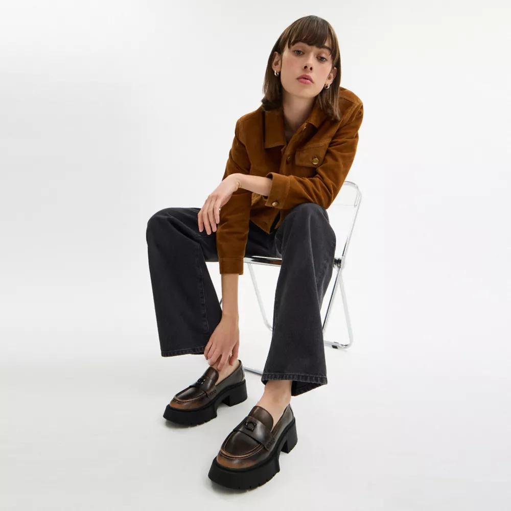 Leah Platform Loafer In Loved Leather Product Image