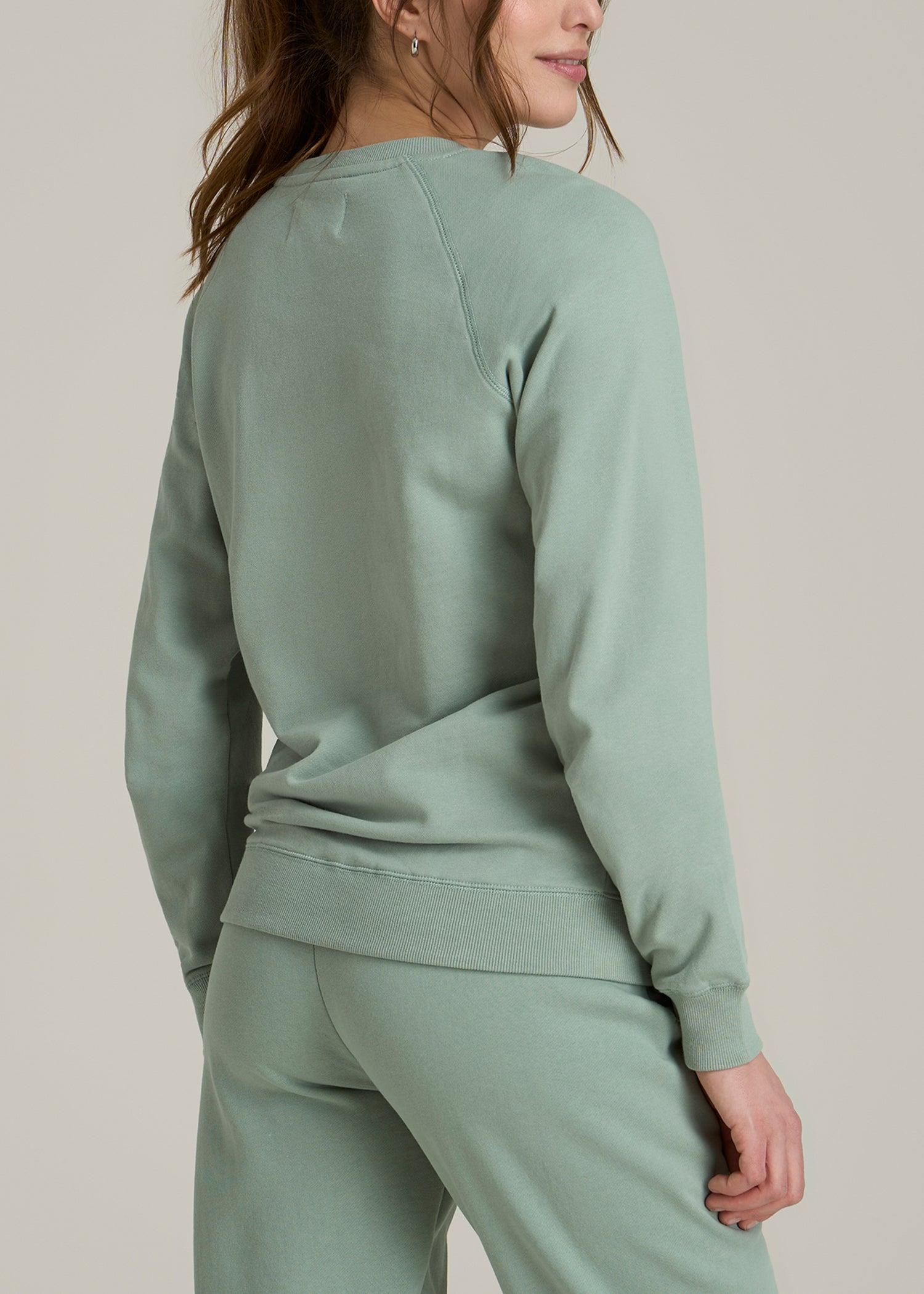 Wearever French Terry Crewneck Sweatshirt for Tall Women in Seagrass Female Product Image