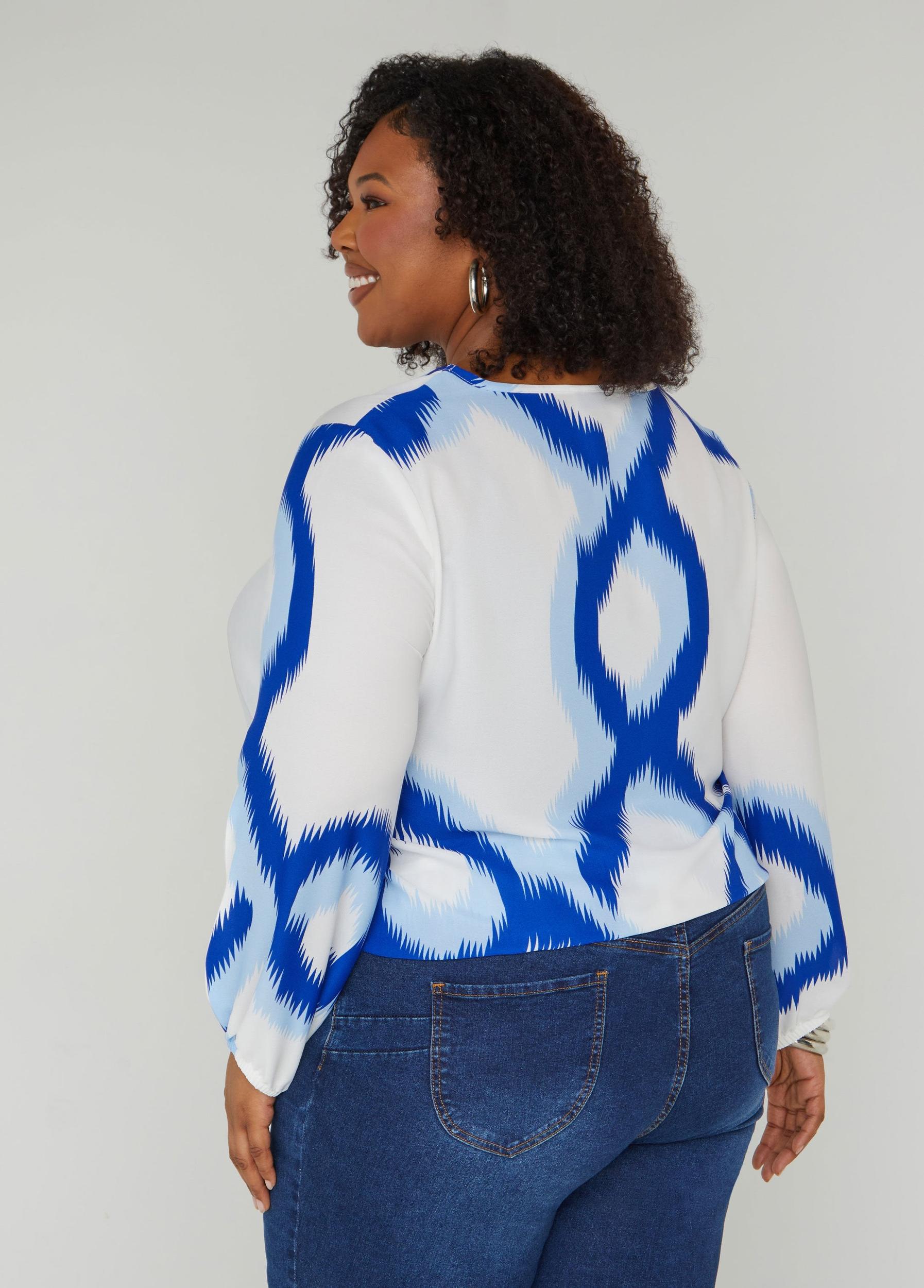 Tie Front Printed Blouse Product Image