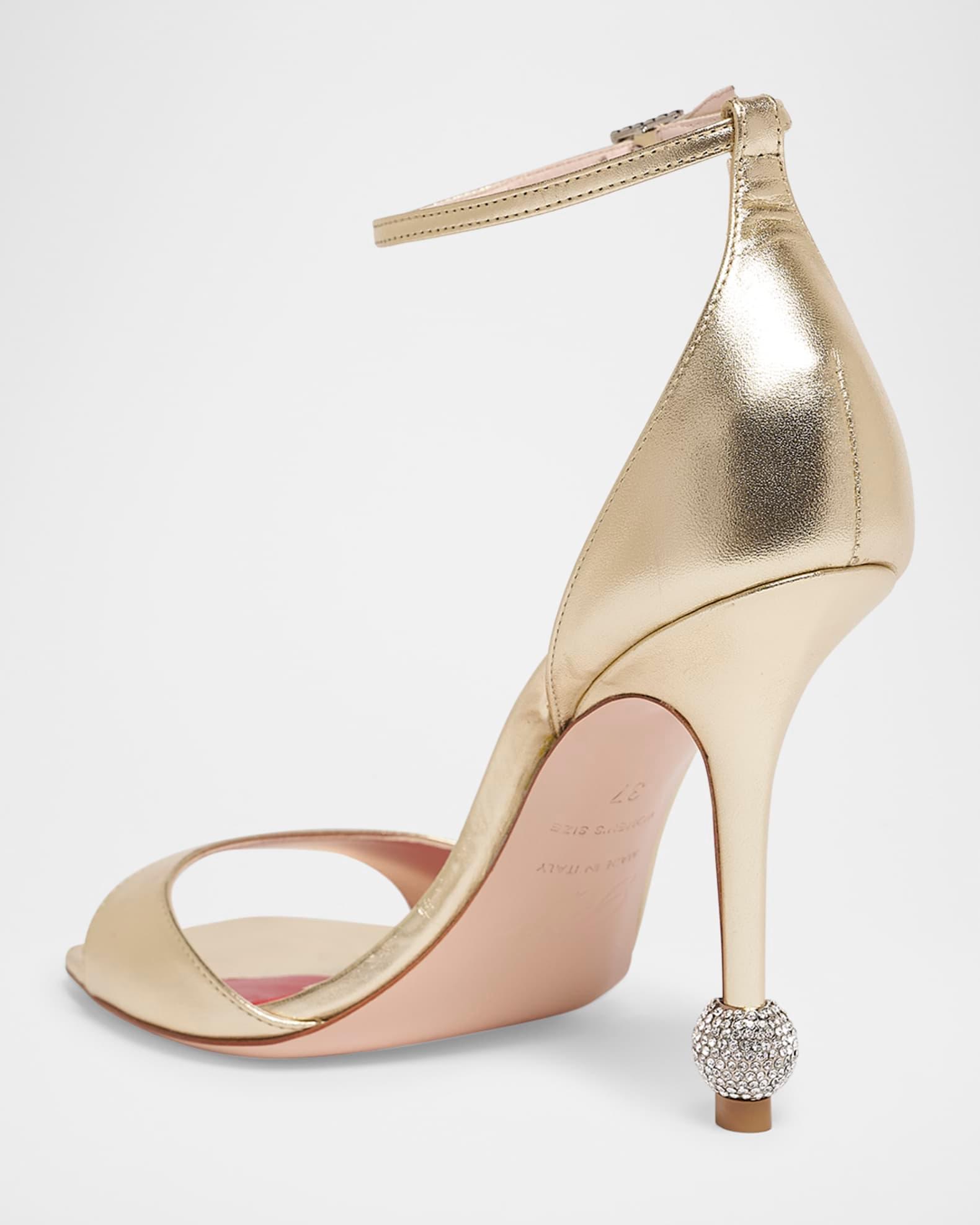 Marlene Leather Crystal-Heel Sandals Product Image