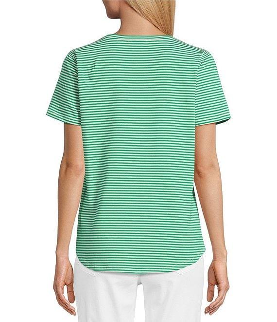 Jones New York Stripe Crew Neck Short Sleeve Tee Product Image