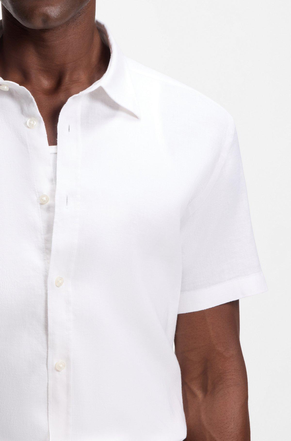Slim-fit shirt in stretch linen Product Image