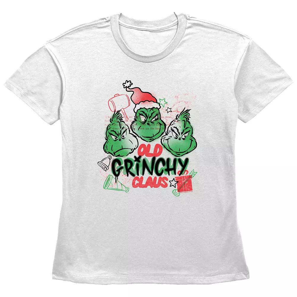 Women's Dr. Seuss Old Grinchy Claus Graphic Tee,  Product Image