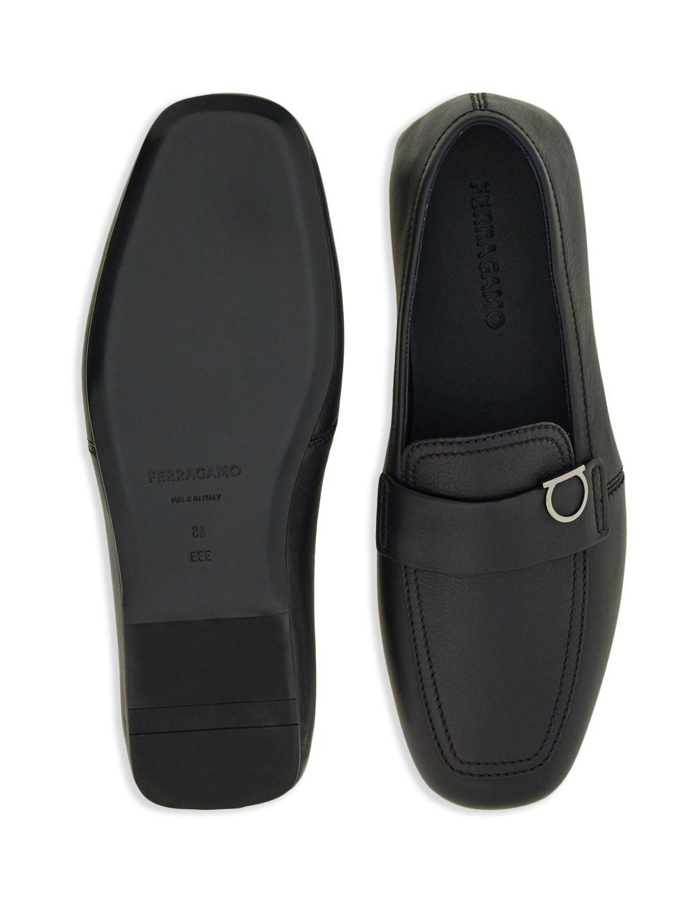 Gancini-plaque leather loafers Product Image