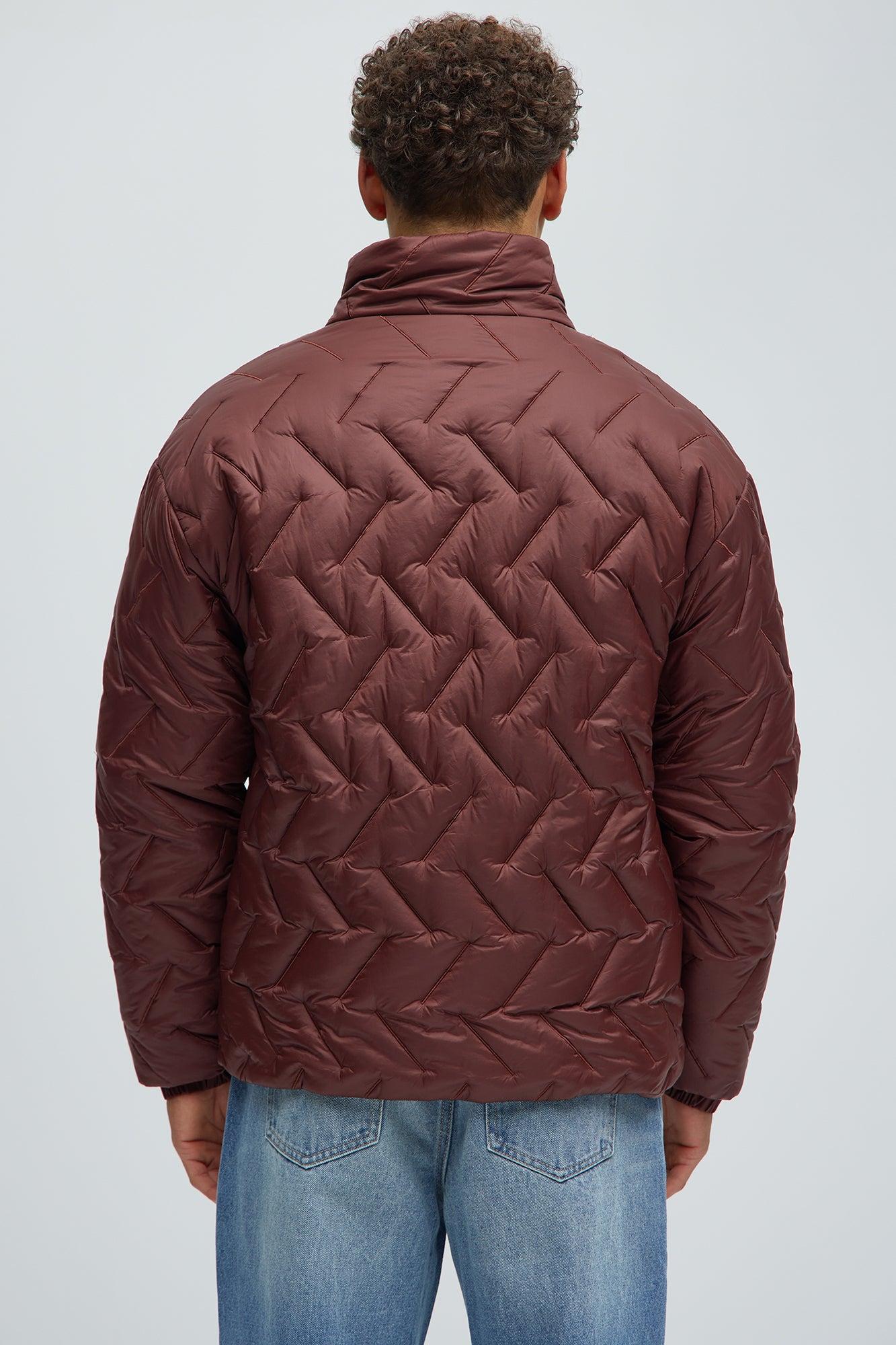 Off Road Quilted Jacket - Burgundy Product Image