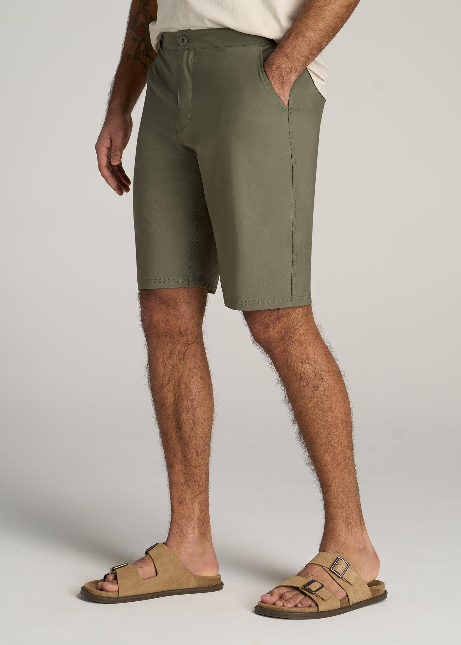 Hybrid Shorts for Tall Men in Olive Product Image