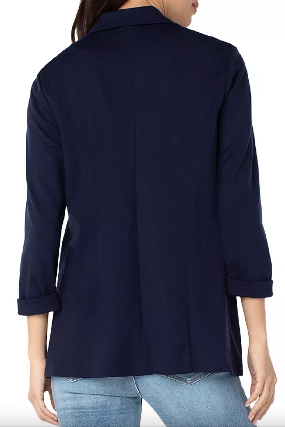 Boyfriend Blazer W/ Princess Darts - Cadet Blue Product Image