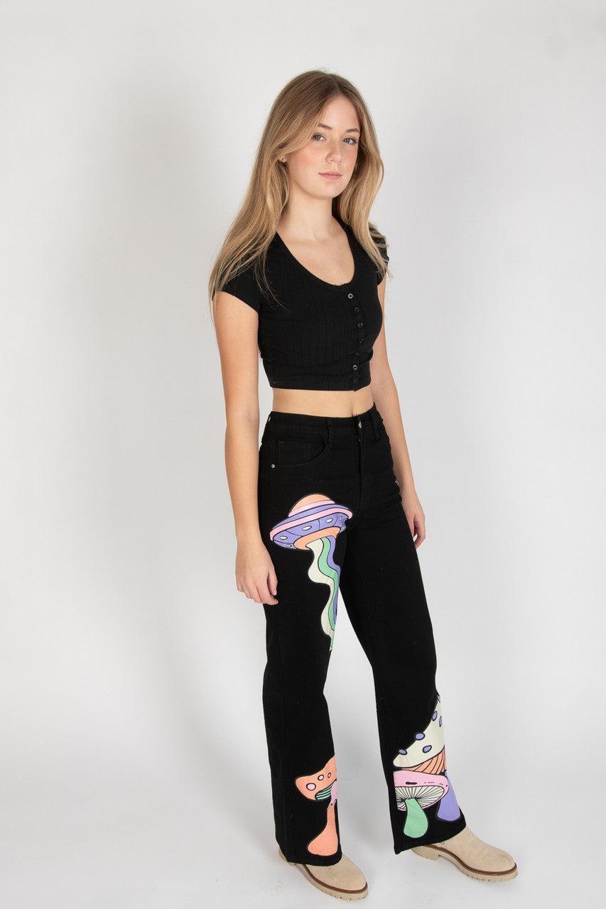 Pastel Neon Mushroom UFO Jeans Product Image