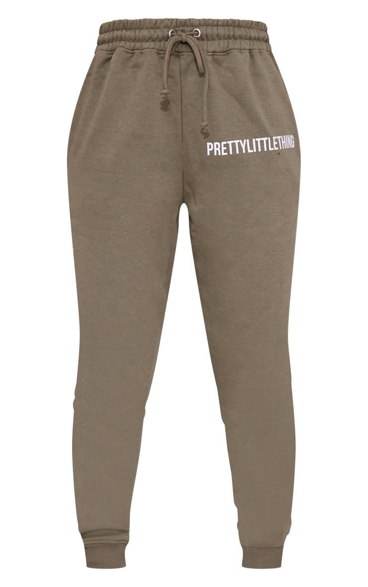 PRETTYLITTLETHING Sage Khaki Prettylittlething High Waist Cuffed Sweatpant Product Image