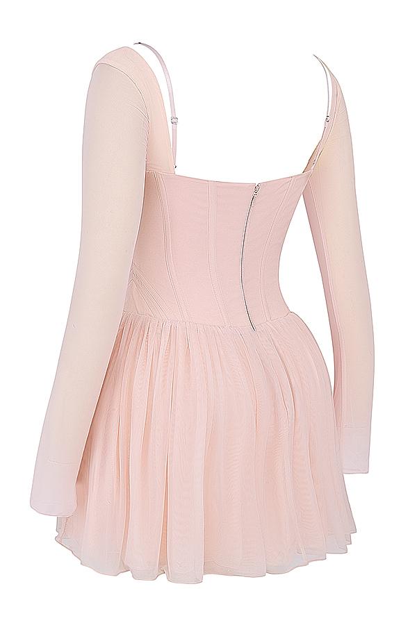 Vivi  soft peach corset mini dress Product Image