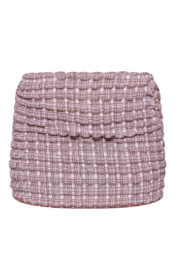 Brown Popcorn Textured Micro Mini Skirt Product Image