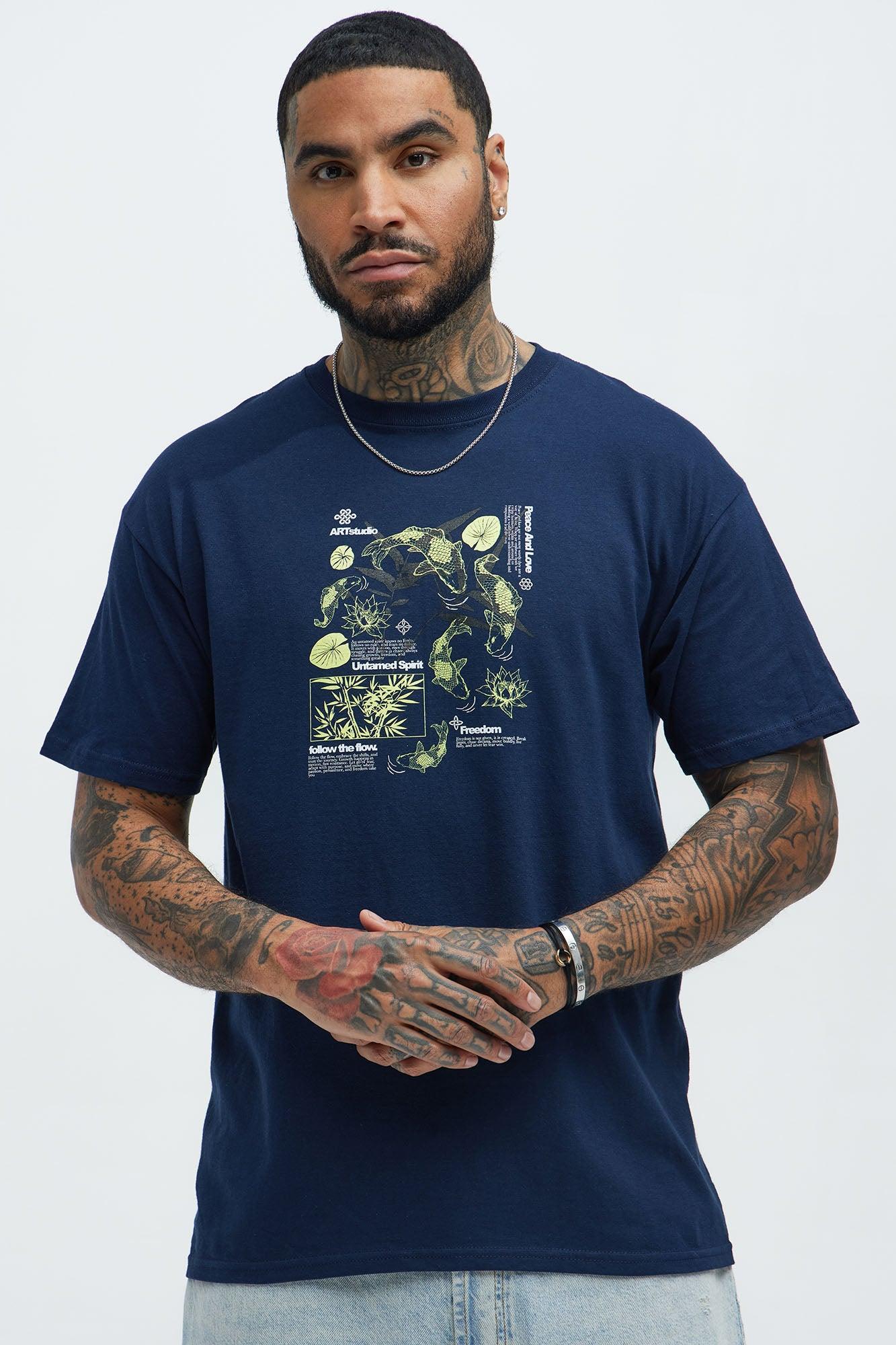 Follow The Flow Short Sleeve Tee - Navy Product Image