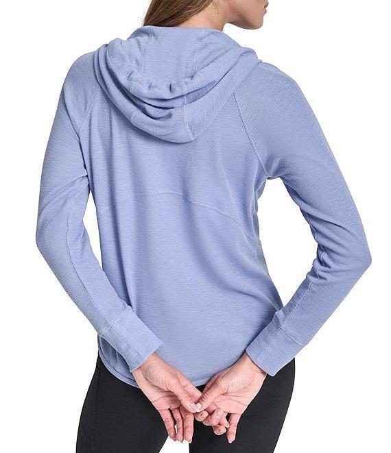 DKNY Sport by Donna Karan Long Sleeve Full Zip Mini Slub Waffle Pocketed Hoodie Product Image