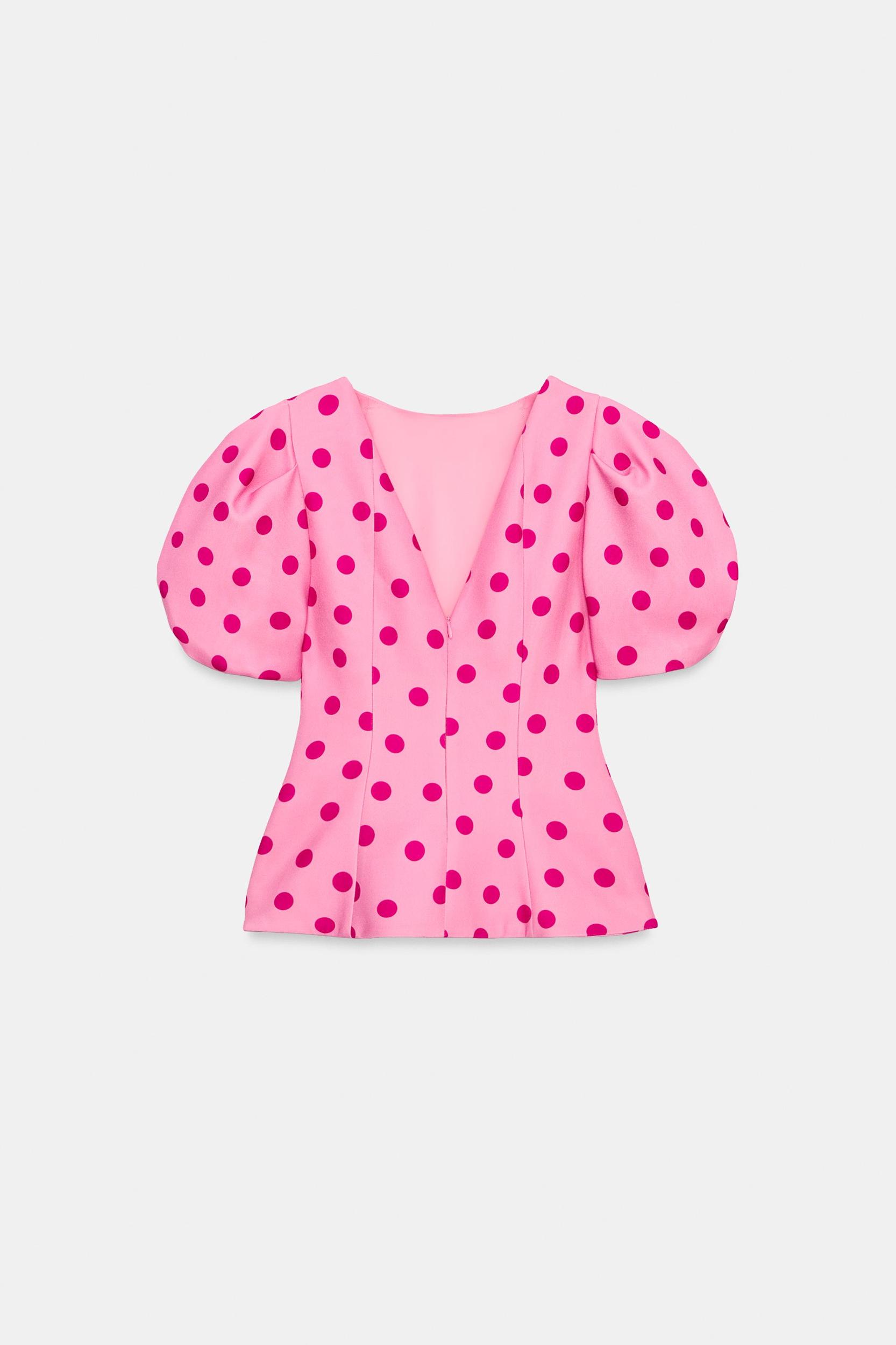 POLKA DOT PUFF SLEEVE TOP Product Image