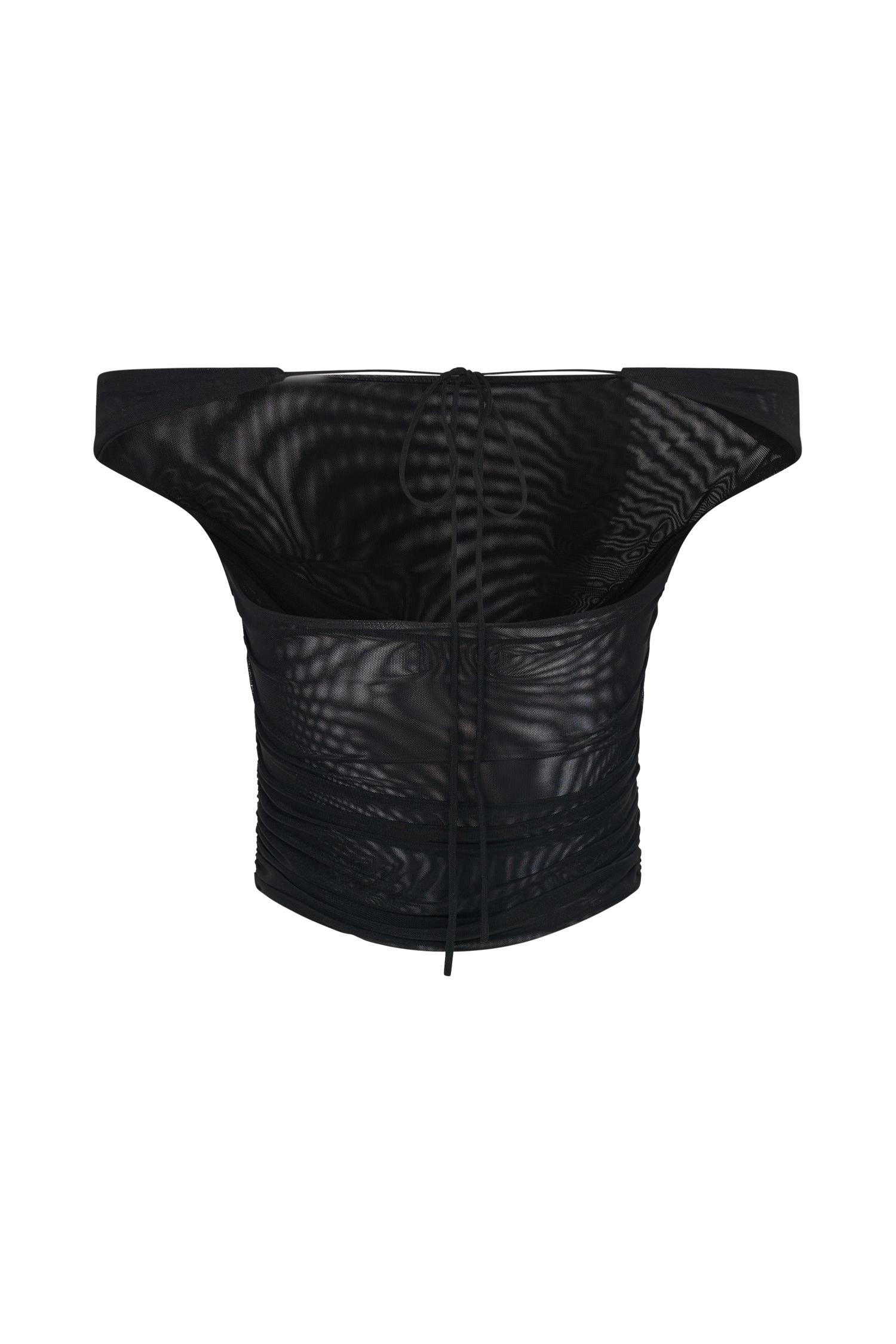 Brooklyn Mesh Crop Top - Black Product Image