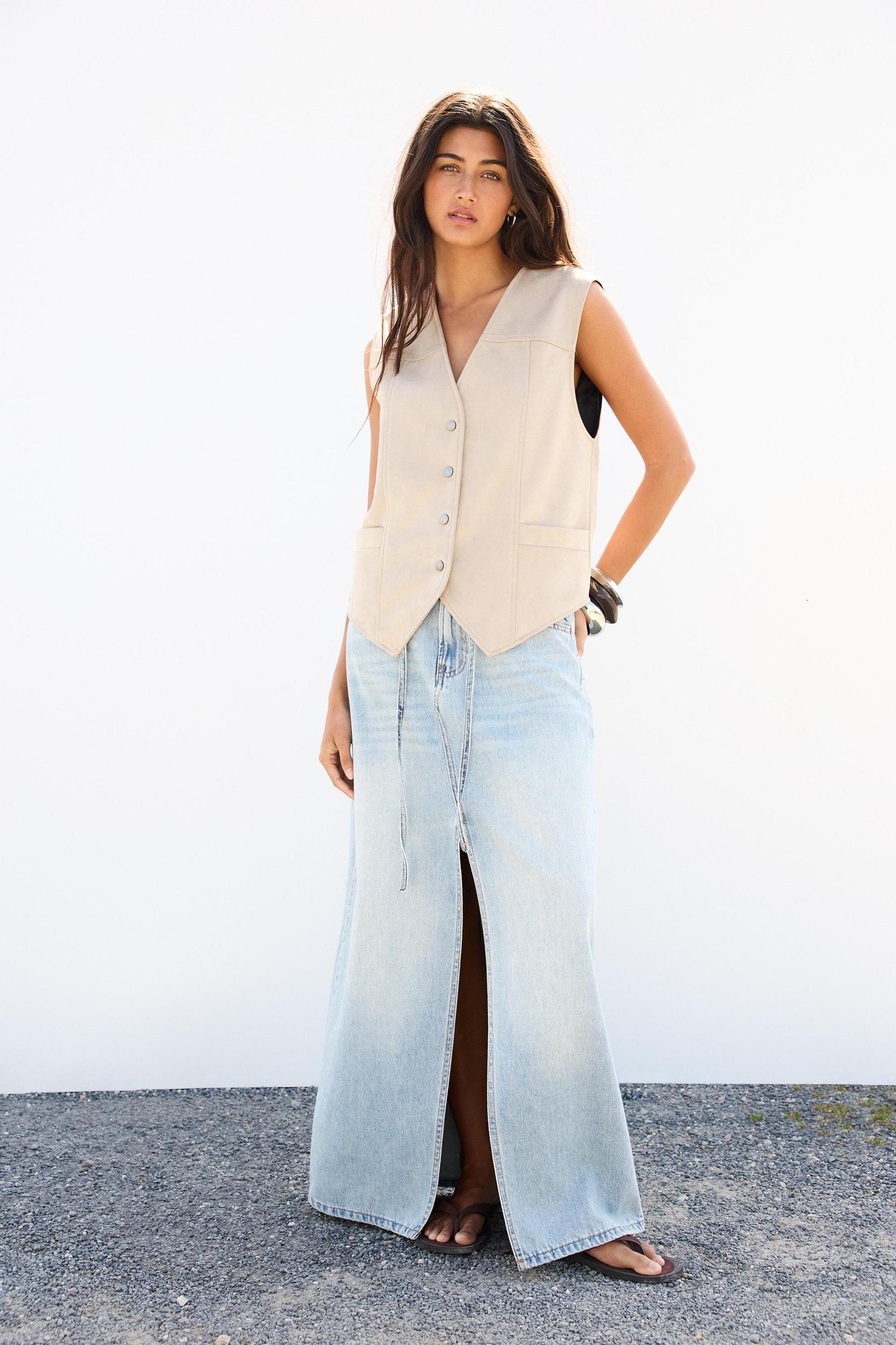 Faux suede vest Product Image