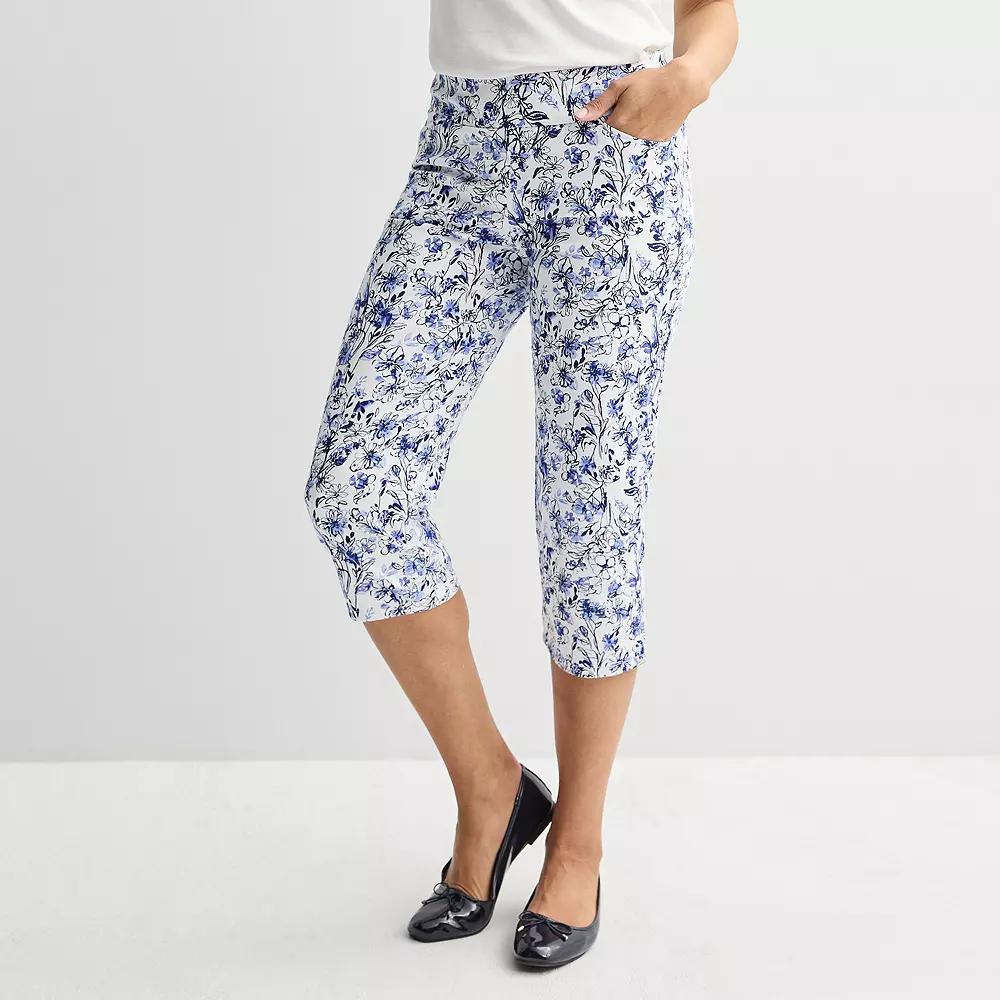 Women's Croft & Barrow® Effortless Stretch Capri Pants, Size: 10, Garden Bouqet Product Image