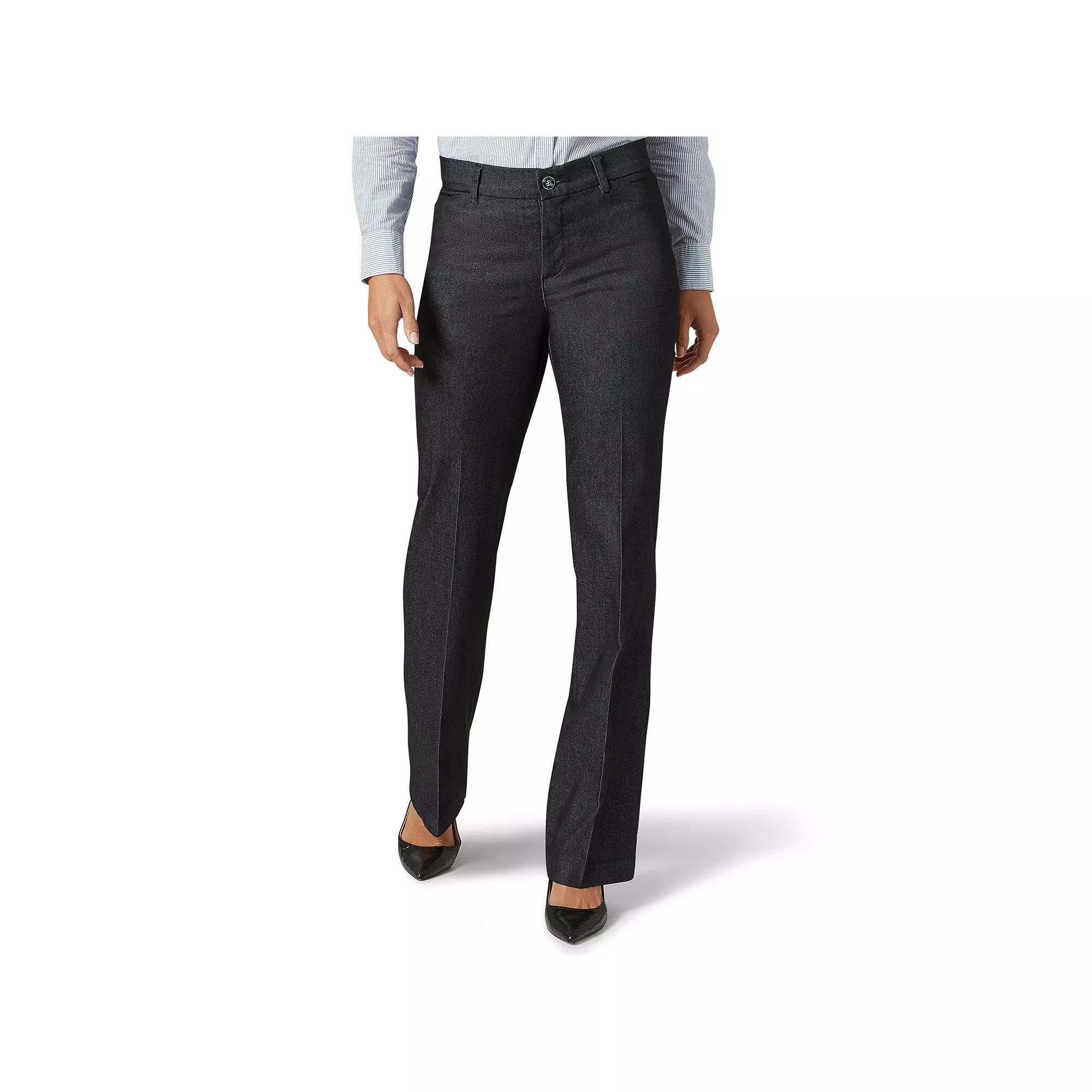 Women's Lee® Flex Motion Trouser Pants, Size: 18 Tall, Black Rinse Product Image