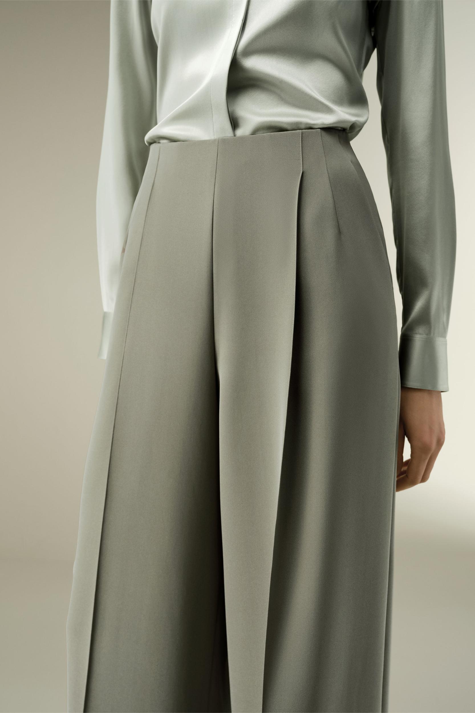 Stretch Silk Wide-Leg Pants Product Image